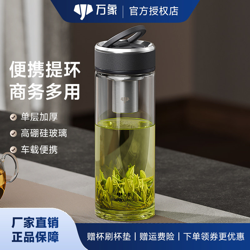 万象单层玻璃杯提环商务休闲
