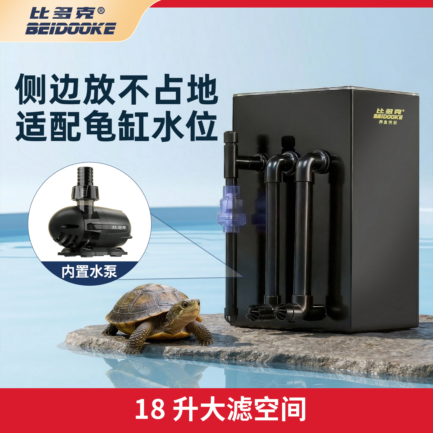 【乌龟缸低水位】超大容量过滤盒图片