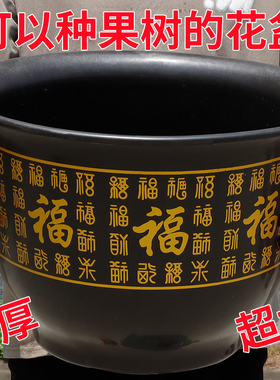 全新古典仿陶瓷加厚树脂花盆特大号特价树脂花开富贵大花盆带托盘