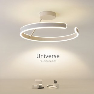 主卧室灯新款极简LED无频闪吸顶灯具简约现代个性圆形北欧餐厅灯