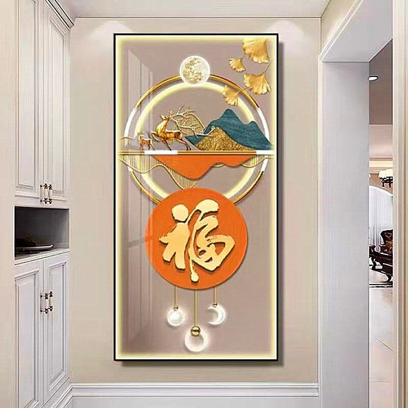 带灯玄关装饰画ledo氛围感应灯入户门高级感走廊过道轻奢简约挂画