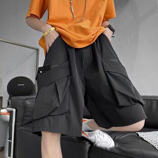 短裤 男夏C季 薄款 300斤大码 胖子休闲五分裤 黑色工装 宽松美式 子 男装