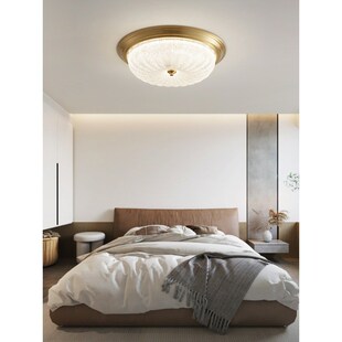 全铜卧室吸顶灯简约现代餐厅客房灯意式 玻璃高端房间广东中山灯具