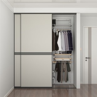 砌墙金属衣柜衣帽间推拉s门定做实木静音加密封滑移门定制环保安