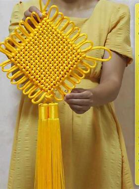 黄色中国结挂件厅大号十字色玄关新春房节绿色VAV装客饰大红蓝中