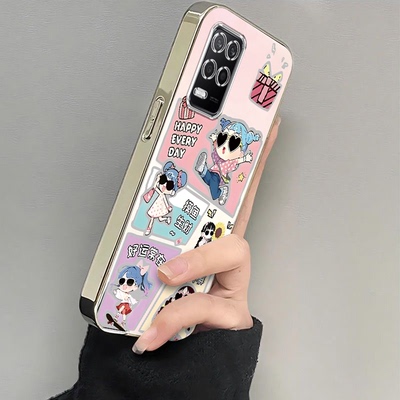 适用真我Q3手机壳好运女孩Q3Pro狂欢版新款网红realmeq3i磨砂全包边Q3S/Q3t防摔男女可爱q3pro硅胶软壳卡通