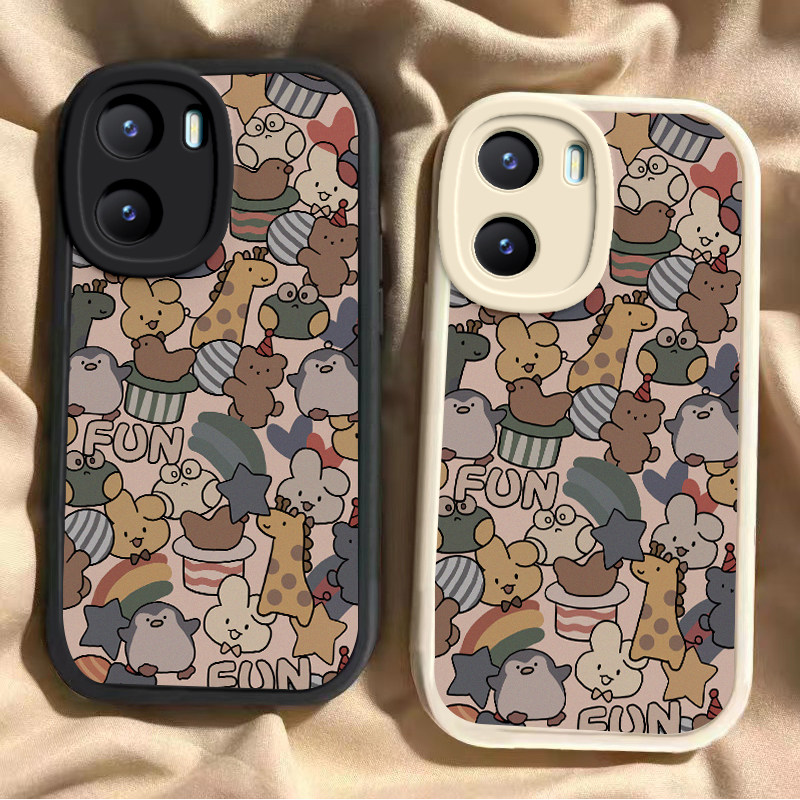 满屏动物vivoy35手机壳新款y200Y100i可爱y53s硅胶套vovoy52s全包y31s标准版防摔y33s男y32t卡通y30g潮y11女+