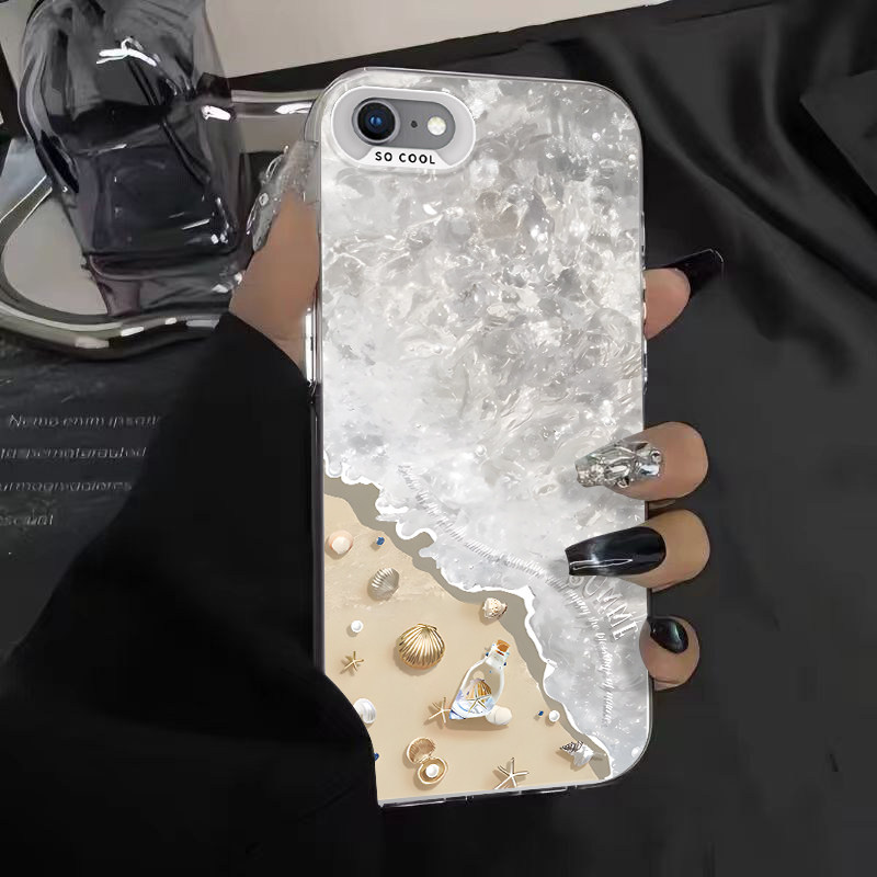 适用于苹果6手机壳沙滩海浪6plus/6splus防摔网红iPhone6S高颜值新款轻奢6/6s高级感女硅胶6Plus全包边硬壳潮