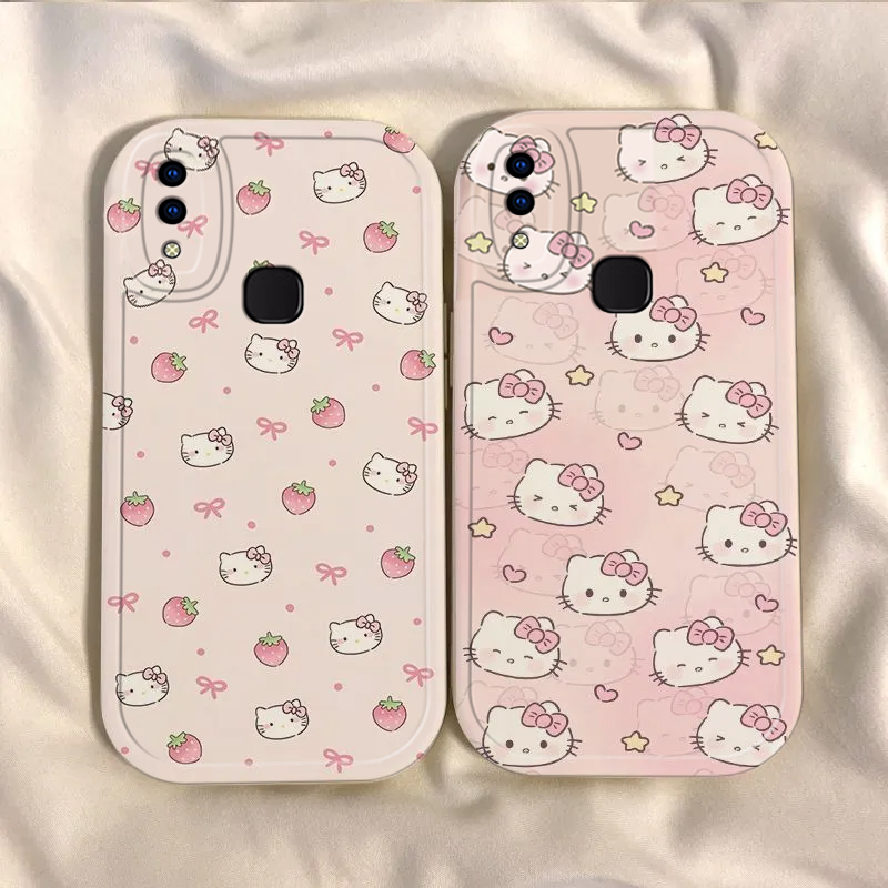 适用vivoY85手机壳草莓KT猫Y89防摔男女网红viv0丫85A硅胶保护套新款viviy高颜值全包边vovoy可爱软壳卡通.