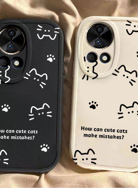 线条猫咪华为nova12pro手机壳11SE新款Nova10por可爱Hinove9硅胶novo87防摔n0va6男女nava5ipr0外壳4e全包3潮