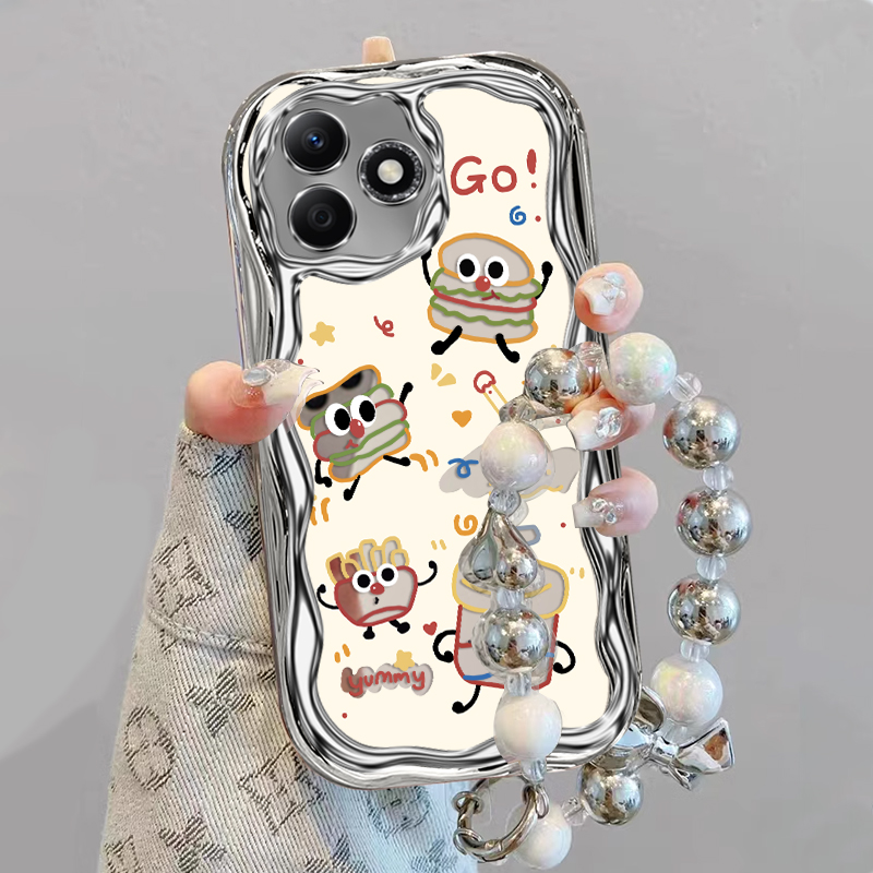 适用荣耀X60i手机壳华为X6Oi保护套汉堡包HONOR新款专用外壳i60X硅胶软壳X6i全包防摔X60L叉X601i男女