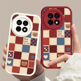 适用一加Ace5手机壳1加Aec5Pro硅胶保护套OPPO新款A5镜头全包防摔外壳0PP0五1+AC5Pr0十Por男女格子小熊