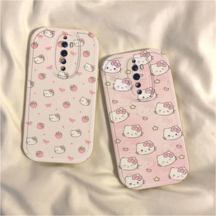 适用OPPOReno2Z手机壳草莓KT猫reno2高颜值新款网红RenoZ保护套全包边oppo防摔超薄卡通rone2z可爱软壳硅胶