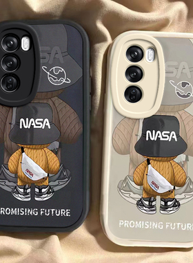 背影潮熊opporeno12/11pro手机壳10新款reno9pro+卡通reno8se/7/6硅胶套防摔reon5k女rone4男reno3外壳2Z全包