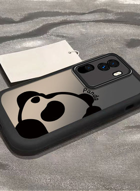 趴地熊猫opporeno11/12pro手机壳10新款reno9pro+泡芙壳reno8se/7/6硅胶套防摔reon5k女rone4男reno3外壳全包