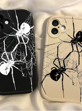 适用苹果16手机壳新款iPhone16ProMax硅胶Pro保护套Plus系列Max全包防摔pm十六软壳外壳ip男女ipone黑白蜘蛛