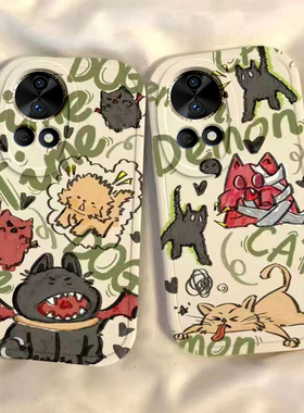 恶魔猫狗华为nova12pro手机壳11SE新款Nova10por创意Hinove9硅胶套novo87防摔n0va6男女nava5ipr0外壳4e全包3