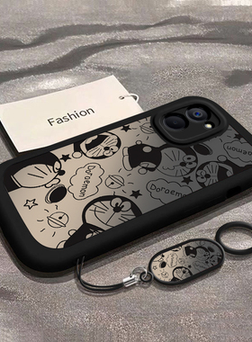 适用真我V20手机壳realmev23新款防摔情侣V23i全包边磨砂RealmeV25卡通男女硅胶oppo可爱软壳网红晕染叮当猫