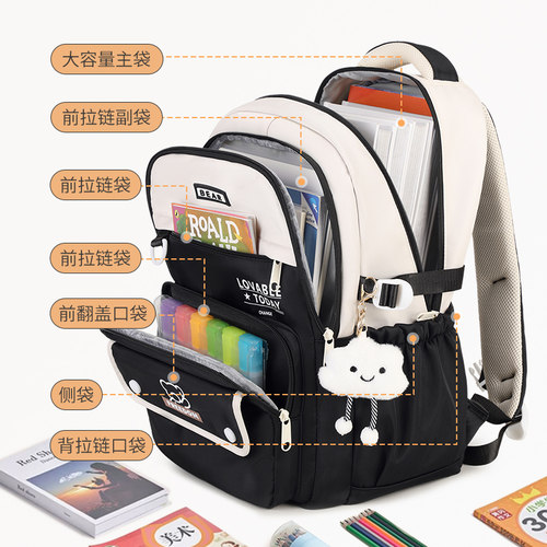 多层学生书包大容量双肩背包