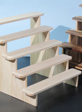 纯实木展示架收纳架桌面手办泡泡玛特盲盒玩偶肉肉绿植多层阶梯架