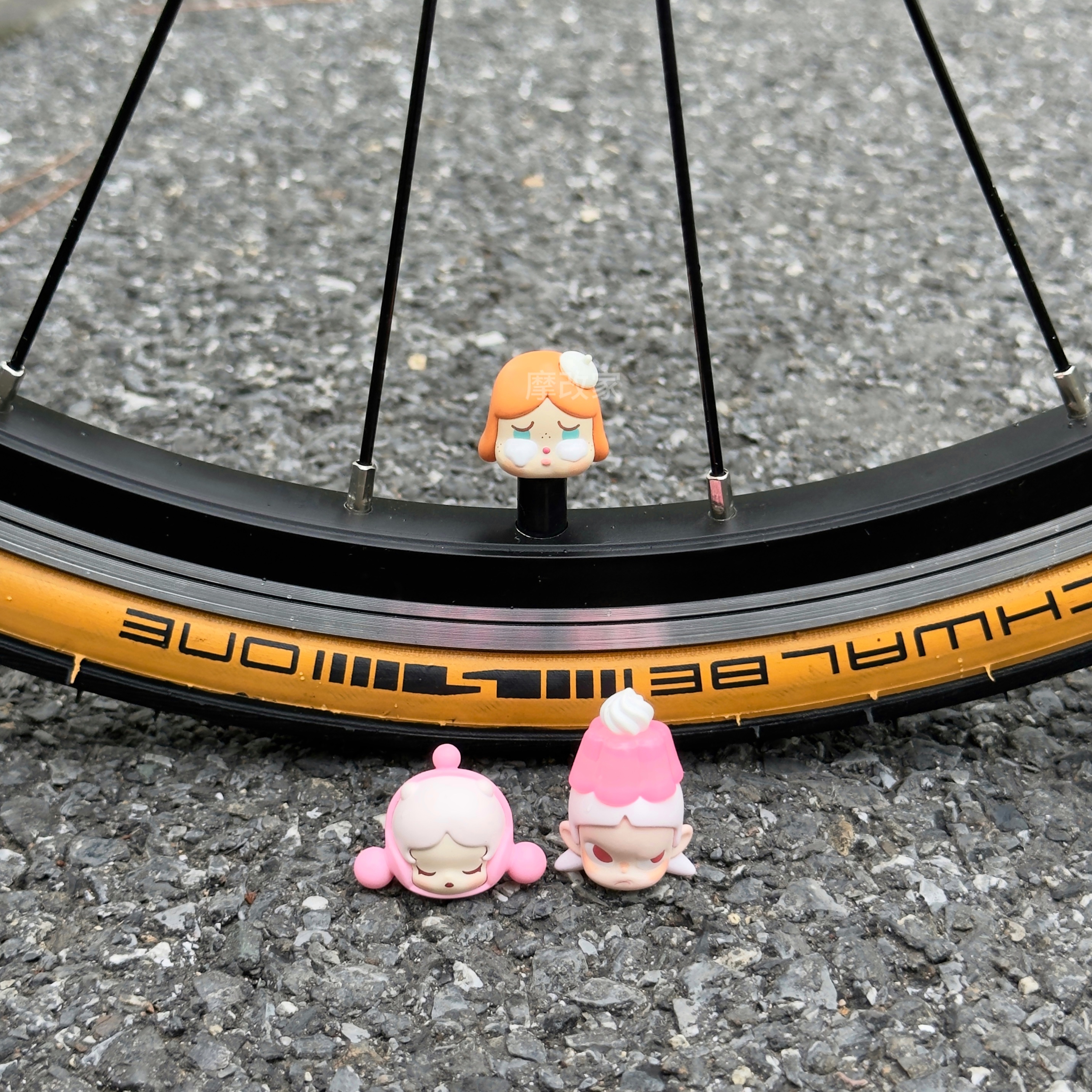 泡泡气嘴帽可爱折叠车改装公路车气门芯盖美嘴法嘴通用山地车配件