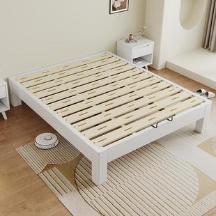 全实木无床头床架子榻榻米排骨架床现代简约民宿酒店静音齐边床