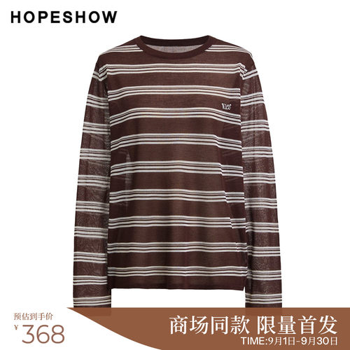 红袖商场同款女装复古条纹针织衫