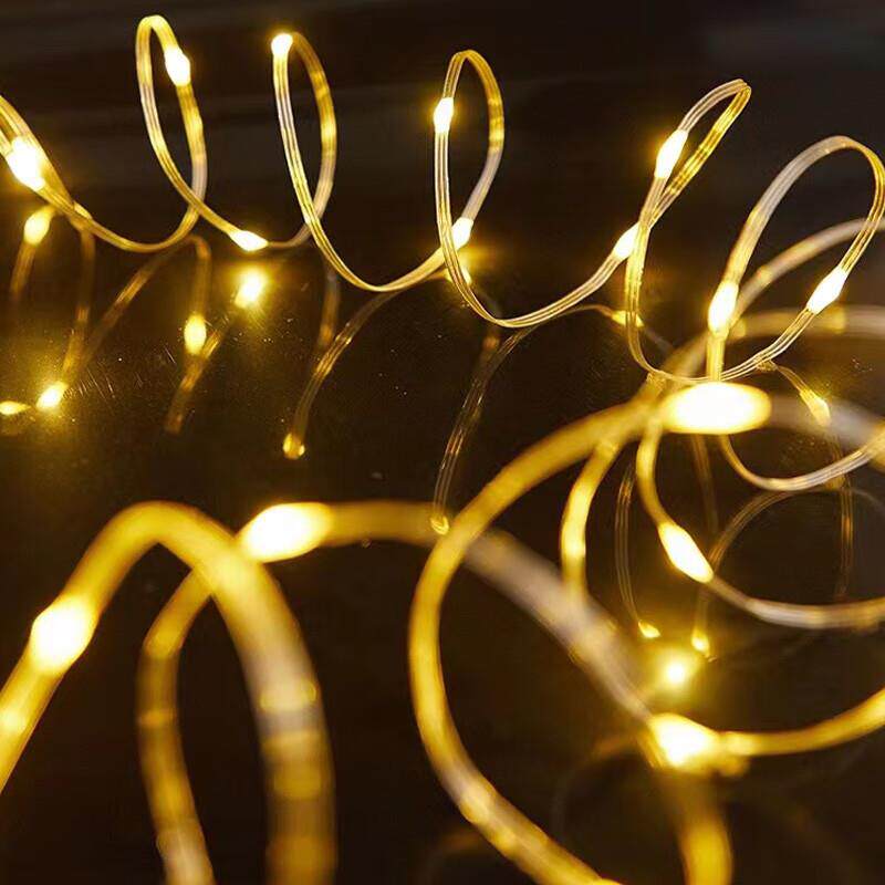 贝工 LED低压灯串 100米800灯 暖色 24V插电皮线串灯 带控制器