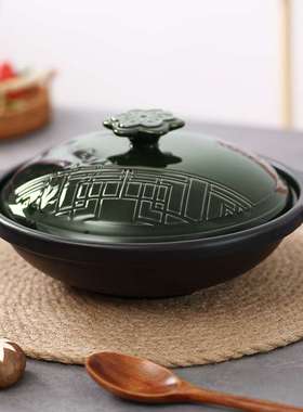 CNNB中式复古砂锅家用耐高温浅锅煲仔饭专用沙锅饭店商用陶瓷