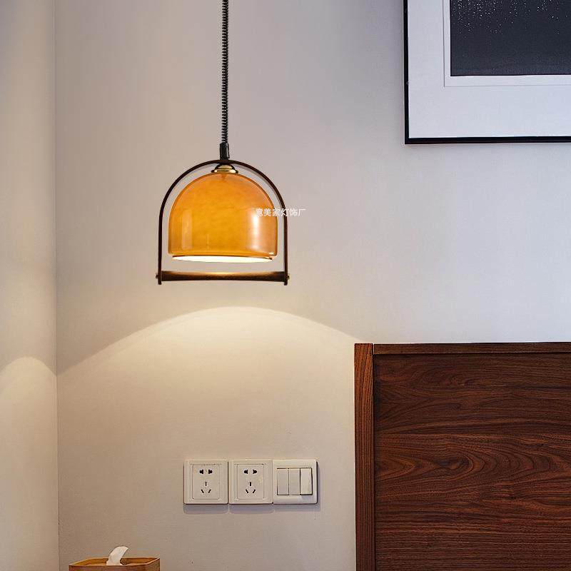 法式中古风玻璃可伸缩餐厅吊灯实木复古咖啡吧台灯创意卧室床头灯,电子元器件市场,其它元器件,淘宝优惠券,粉丝福利购,淘宝优惠卷