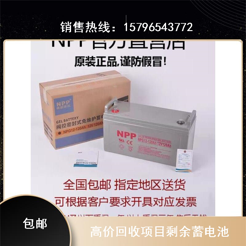 NPP耐普蓄电池12伏NPG12V65A24a38ah17a100ah200安太阳能胶体电瓶