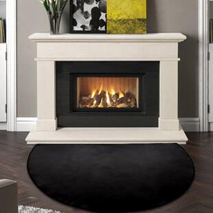 跨境24*42英寸壁炉火坑地毯半圆玻纤壁炉垫硅胶防火壁炉地垫室内
