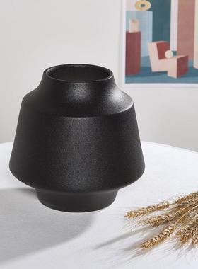 中式玄关陶瓷花瓶黑色干花插花现代客厅展厅落地摆件家居装饰道具