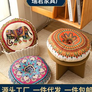 优选加厚圆形坐垫蒲团榻榻米垫子家用棉麻地上椅垫懒人公室学生宿