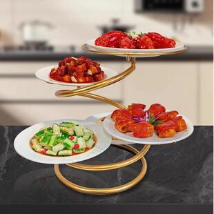 酒店冷菜凉菜架多层摆盘菜盘架宴会碟子架厨房冷盘架子火锅配菜架
