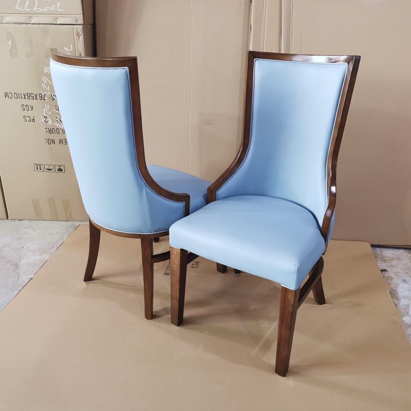 家用成人休闲椅子橡木椅子实木新中式软包现代简约餐厅椅饭店餐椅