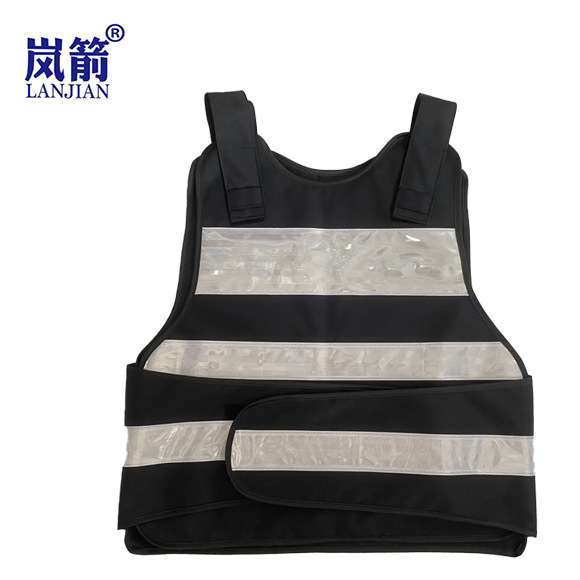 岚箭LANJIAN黑色反光防护服黑色反光防刺背心