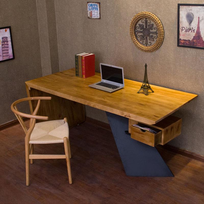 美式铁艺电脑桌复古LOFT办公桌老板桌书房家用书桌
