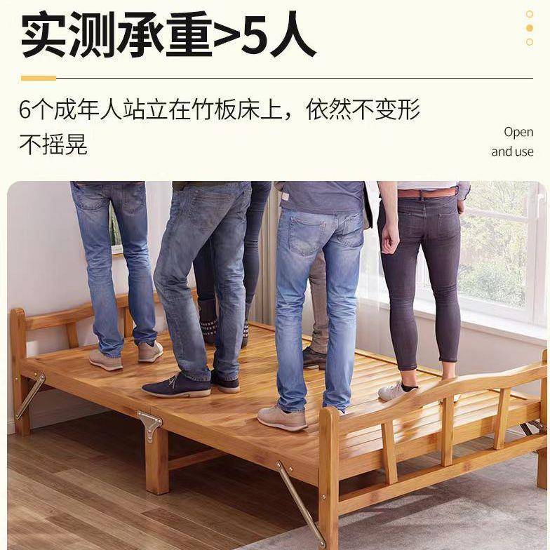 竹床单人双人床家用折叠床成人午休午睡硬板成人简易出租房实木床