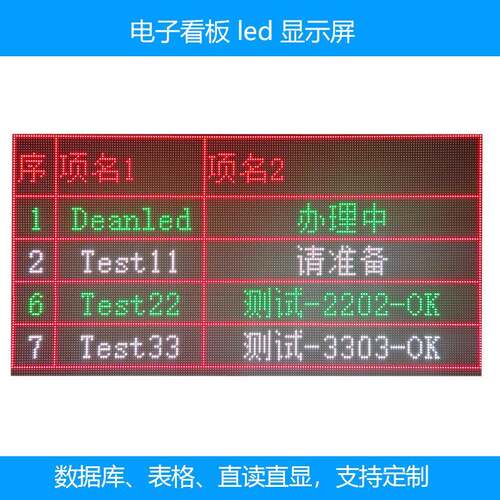 工厂生产数据读取led显示屏仓库物料数据信息电子看板led显示屏