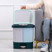 家用厨房分类20升干湿分类垃圾清洁桶创意脚踏式 双桶收纳桶垃圾桶