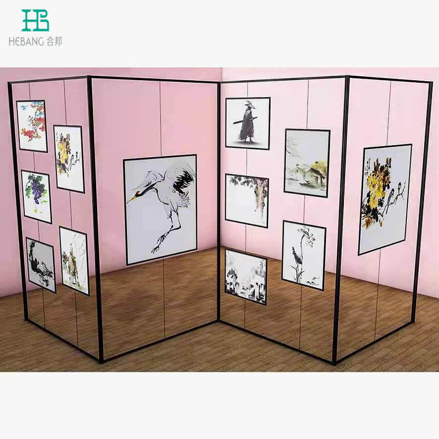 铝合金书画展架八棱柱书画展板广告宣传展架学校书法摄影作品展示