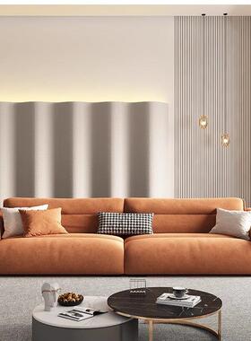 意式现代简约超宽座深磨砂绒布直排沙发中小户型免洗布艺乳胶沙发