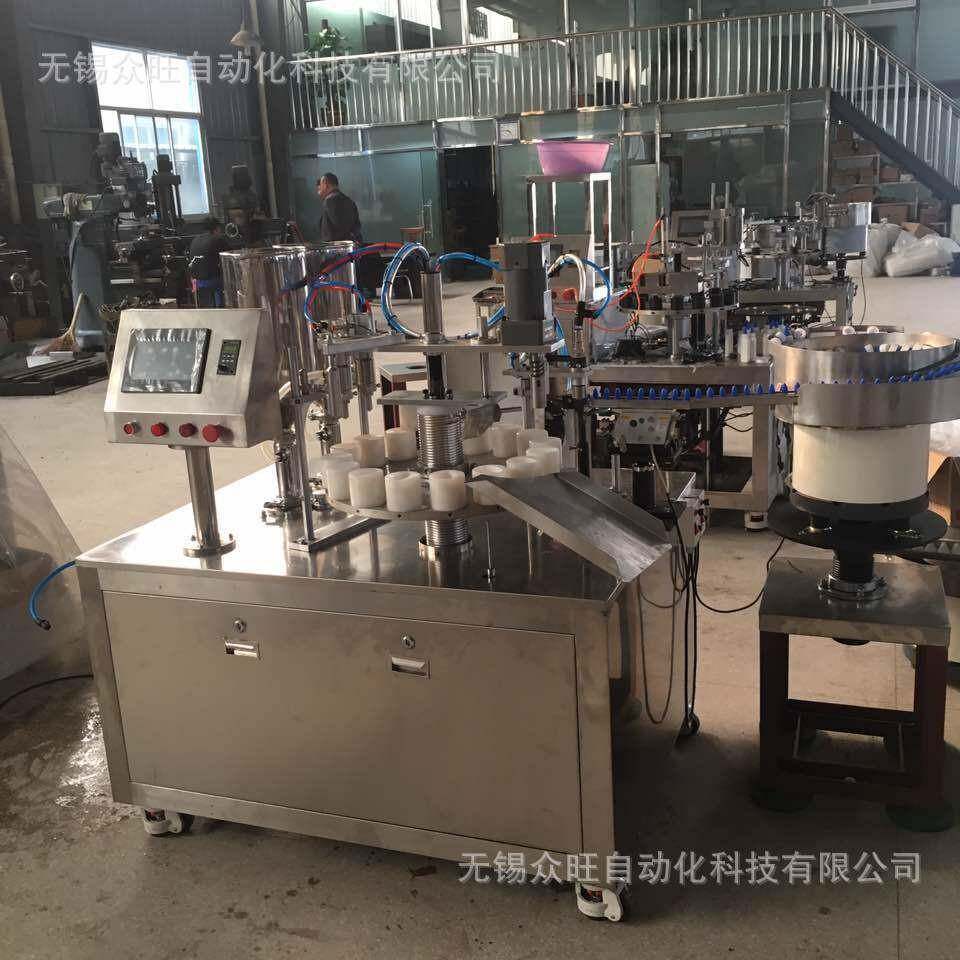 水彩颜料全自动灌装生产线自动上瓶机旋盖灌装自动贴标白胶罐装机