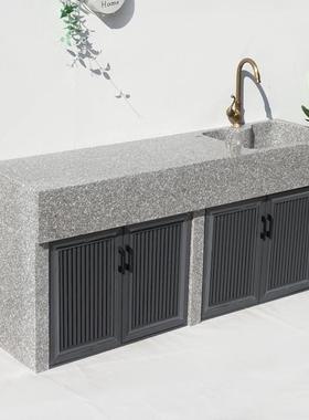 大理石洗手池烧烤台庭院露台户外石材洗手台盆室外水槽石头洗衣池