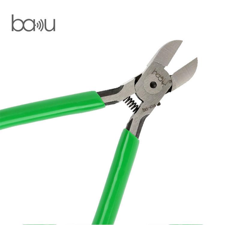 巴酷BA-318手动工具切割钳剪线钳Cr.V60C铬钒钢小型扁嘴老虎钳5寸