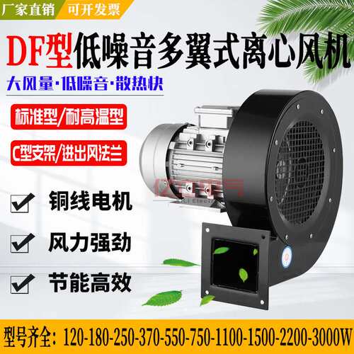 DF-9低噪声多翼式离心通风机2.2KW排烟鼓风机锅炉引风机DF-2.5-I