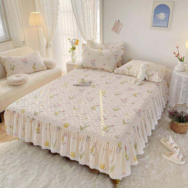 全棉花边床笠式床裙三件套夹棉床裙单件a类纯棉碎花四季款~,家装灯饰光源,其它灯具灯饰,淘宝优惠券,粉丝福利购,淘宝优惠卷