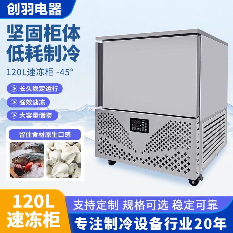 智能控温快速制冷商用小型包子饺子海鲜厂家直销-45度120L速冻机