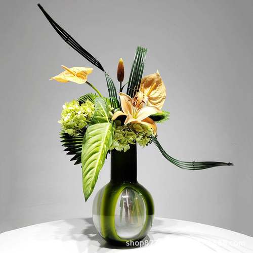 现代轻奢绿植仿真花艺摆件客厅茶几电视柜装饰餐桌假花高级感软装